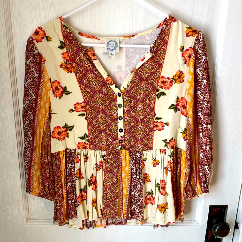 Blue Rain boho blouse